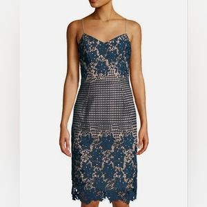 DRESS THE POPULATION Crochet Lace Bell Dress